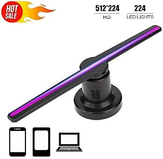 3D Holographic Projector, 1080P 3D Holographic Hologram Player with 224 LED Lamp Beads 3D Portable Hologram Advertising Display Support 16GB TF Card for Business,Store, Shop, Bar, etc.(uk)