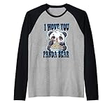 carino panda mangiare ramen tagliatelle giapponesi ti amo panda maglia con maniche raglan