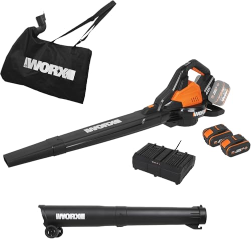 WORX WG583E Soffiatore aspiratore 40 V con 2 batterie 4 Ah e caricabatterie