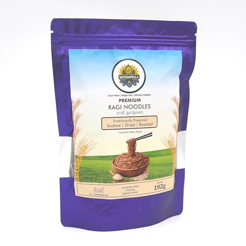 Image of Nutrispella Ragi Millet Noodles | Millet Based Traditionally Prepared Pasta | No Added Preservatives | Finger Millet Noodles for Stir Fry And Soup Dishes | 192 g