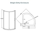 Bathroom 660 x 660mm Quadrant Shower Enclosure En-Suite + Elva Toilet with Indigo Greyy Gloss WC Unit & Wall Hung Vanity Unit - Image 7