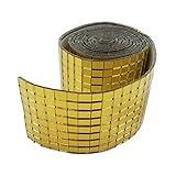 3288 PPLS デコレーションテープ ミラータイル リメイク・装飾用 4cm幅×1m ゴールド