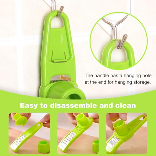 Image of 1PCS Garlic Crusher Tool, Manual Garlic Masher with Detachable Design for Kitchen Cooking, Household, and Food Preparation(Green,F)