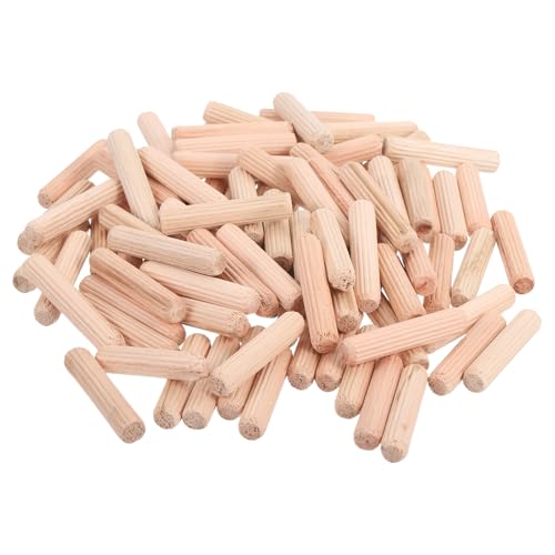 uxcell 250 Pcs Wooden Dowel Pins, 8 x 40mm (0.31 x 1.57 Inch) Wood Dowels Rods, Fluted Dowel Joints for Grooved Woodworking Furniture Craft