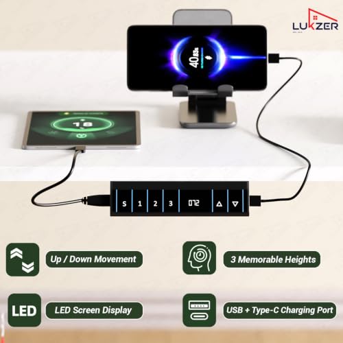 Image of Lukzer L-Shape Electric Height Adjustable Desk with USB & Type-C Digital Display Advance Memory Preset Sit Stand Home Office Table (EST-001 /UC-White & White /160 x 140 cm) DIY with 3 Years Warranty