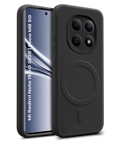 Image of WOW IMAGINE Back Case Cover for Mi Redmi Note 15 5G 2025 | Poco M8 5G | Soft Matte Silicone Case| Slim Fit & Shockproof | Camera Protection Bumper Cover (Black)