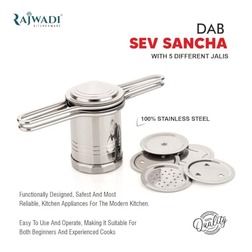Image of Rajwadi Stainless Steel Press Sev Sancha Machine /Muruku Maker /Idiyappam Maker /Dab sev Sancha