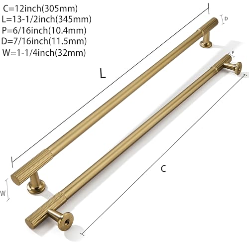khtumeware 12 Inch Hole Center 5 Pack Champagne Bronze Heavy Duty Solid Satin Brass Cabinet Pulls, Kitchen Drawer Handles, for Dresser cabinets, cabinets by khtumeware - Used condition - Image 2