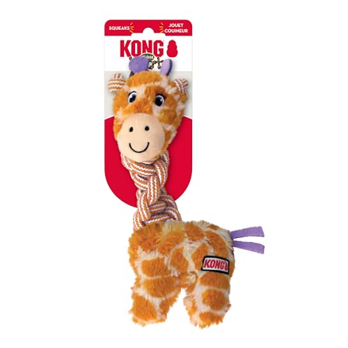 KONG Knots Twists Plush Dog Toy Durable Rope & Plush for Tug and Toss Internal Knotted Rope and Squeaker Assorted Characters (Small/Medium)