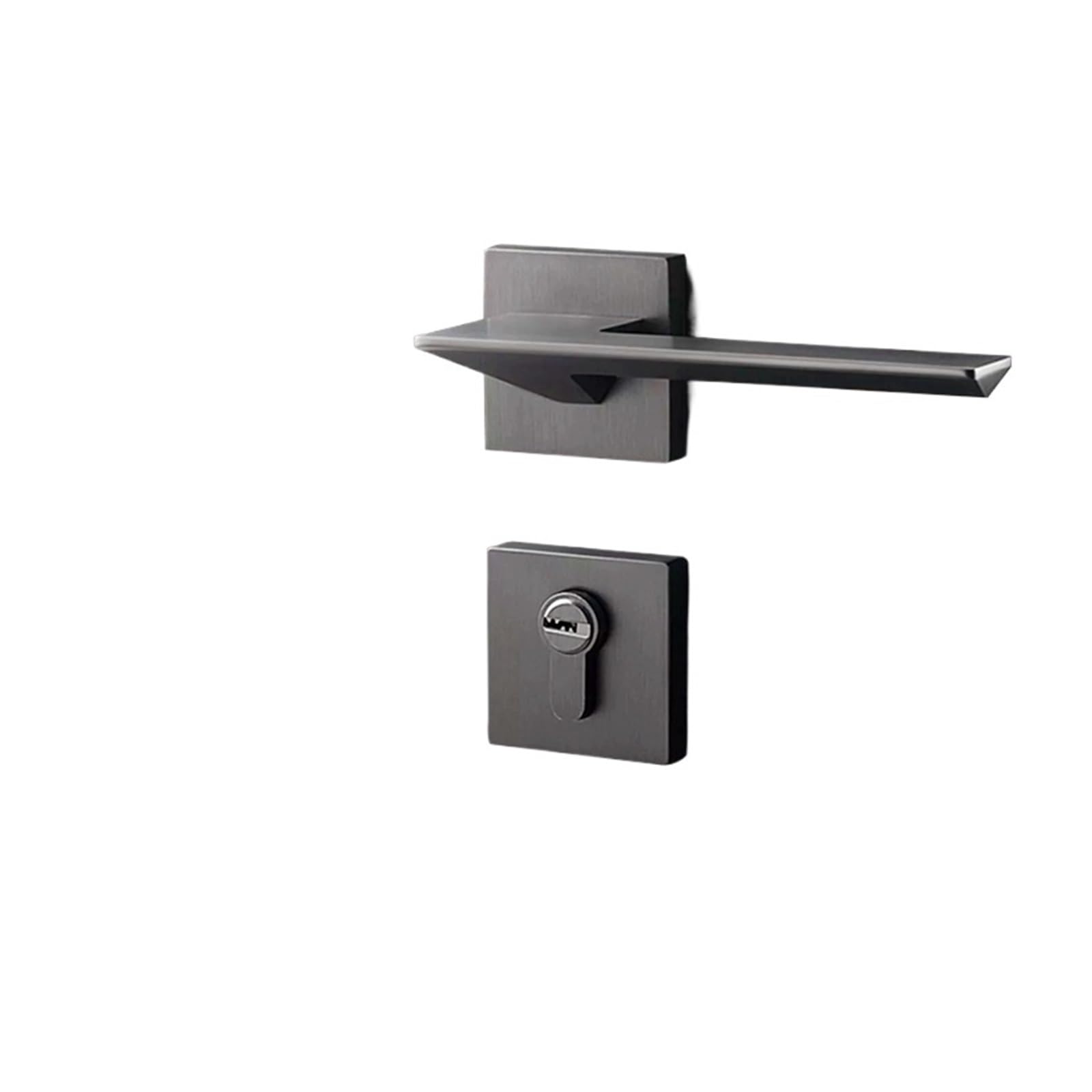 NYRXRYTCA Indoor Door Lock Black Simple Silent Wooden Door Handle Lock Magnetic zinc Alloy Split Bedroom Lock(Steel gray 7250 mechanical)
