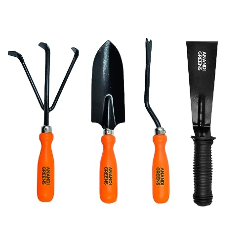 Image of Anandi Green's Metal Agriculture Garden Spectacular Heavy Duty Plastic Handle Gardening Tools Set Pack of 4for Gardening