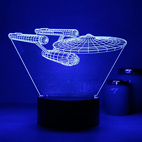 Luminária LED 3D decorativa , USS Enterprise, STAR TREK