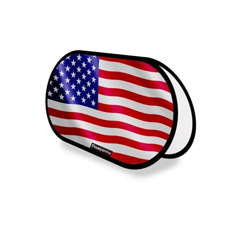 Drapeau États-Unis publicitaire Ovale 70x120cm en tissu Polyester pour signalétique extérieure