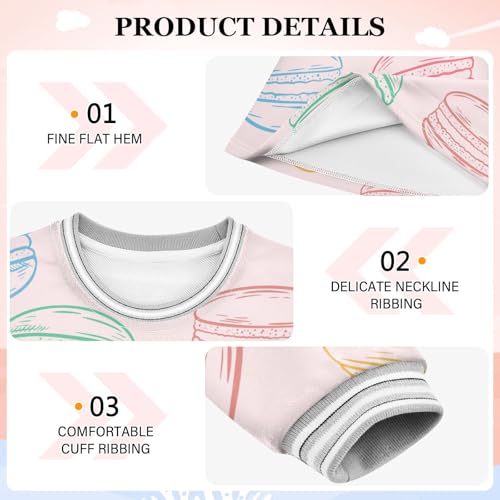 French Macaroon Girls Dresses Long Sleeve Sweatshirt Dress for Girls Winter Toddler Casual A Line Dresses Size 2-8T3