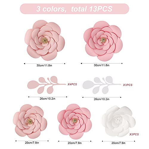 Gukasxi 3D Paper Flower Decorations For Wall, 3D Artificial Flower For Wedding Centerpiece Bridal Shower Birthday Party Backdrop Nursery Wall Decor (Pink Paper Flower) #TOP1