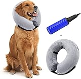 Hanko Aufblasbares Tier Schutzkragen Halskrausen Leckschutz für Hunde & Katzen in der postoperativen Wiederherstellung (Mit Einem Inflator)