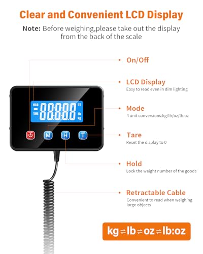 shipping scale 05oz-440lb high accuracy postal digital weight luggage scale for packages warehouse home small business pet food mail