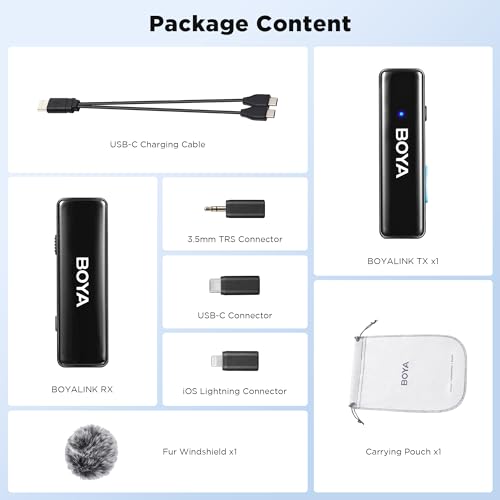 Boya Microfone Sem Fio Lapela Boyalink A1 para iPhone/Android/Câmera Vlogging Entrevistas