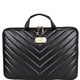 SANDY LISA Capri Women Laptop Sleeve |Compatible with MacBook Pro 14 inch | MacBook Air/Pro 13-13.3 Notebook | MacBook Air M2 13 inch | Buttery Soft Padded Chevron - Black