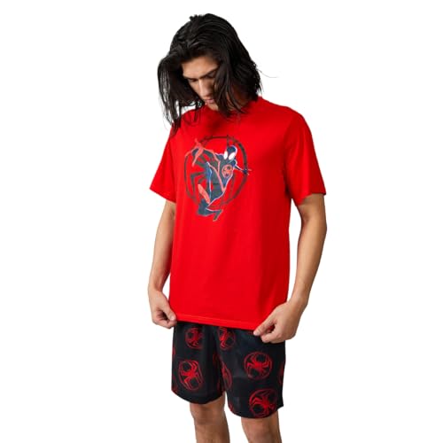 Bioworld Spider-Man Into The Spider-Verse Miles Morales Men's 2-Pair T-shirt & Lounge Shorts Sleep Set3