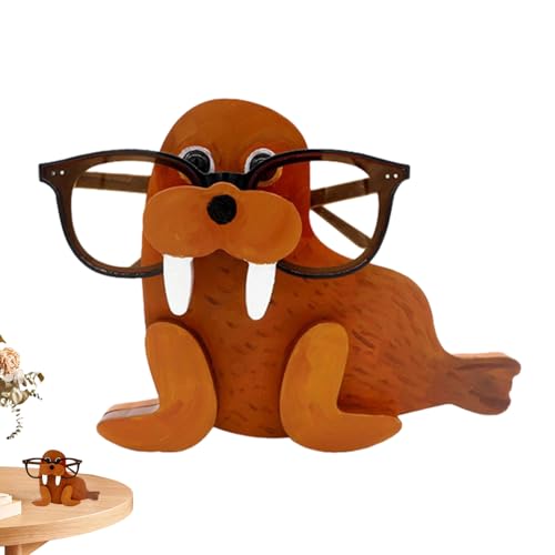 動物メガネホルダー - セイウチメガネスタンド |手作り木製眼鏡ホルダー眼鏡ホルダーディスプレイスタンドホームオフィスデスク装飾アクセサリー