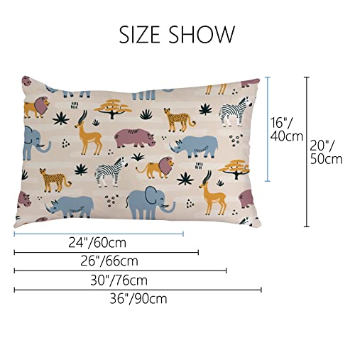 Vantaso Set Of 2 Pillowcase Covers Queen Size 20 X 30 Inch African Wild Animals, Soft Cozy Bedding Pillow Cover Sham With Zipper For Bed Sofa #TOP1