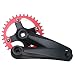 LICHUXIN Kwadratowy zestaw korb rowerowych 152 mm/165 mm/170 mm, ultralekka korba MTB 104BCD z 30T/32T/34T/36T/38T/40T/42T okrągły łańcuch łańcuchowy z pojedynczym prędkością, części rowerowe, czerwony 165 mm, 30