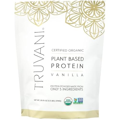 Truvani Organic Plant Based Protein Powder | Vanilla | 20 Servings