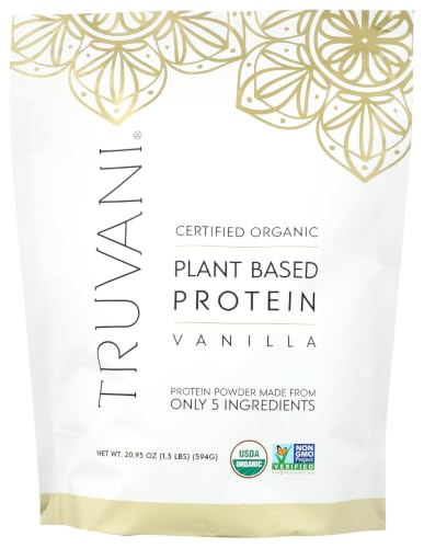 Truvani Organic Plant Based Protein Powder | Vanilla | 20 Servings