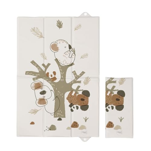 Matelas à langer de voyage pliable pour bébé, doux, imperméable et portable (koala)