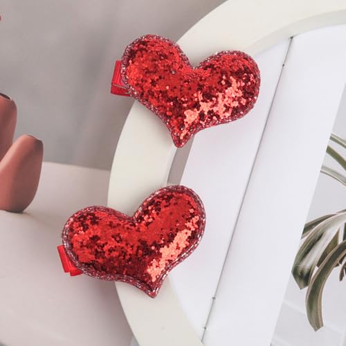 Red Heart Hair Clips accesorios para el cabello 2 pcs miniatura 2