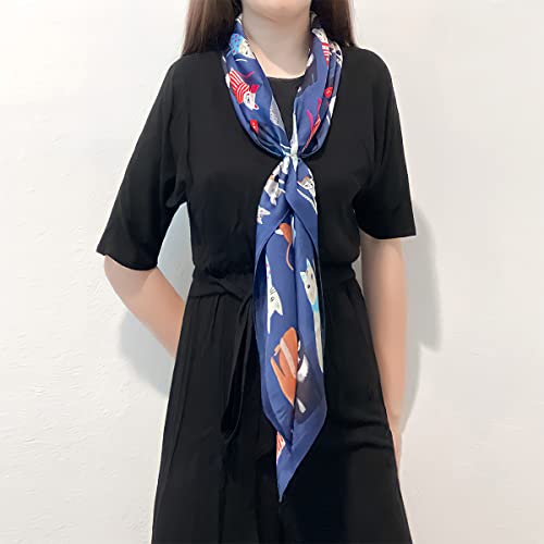Wrapables Large Fashionable Cats Head Wrap Square Scarf 35 x 35 Inches4