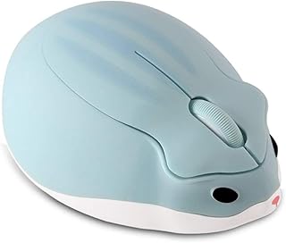 LIKE SHOW Wireless Mouse Cute Hamster Shaped Computer Mouse 1200DPI Less Noice Portable USB Mouse Cordless Mouse for PC Laptop Computer Notebook MacBook Kids Girl Gift(Blue)