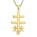 Produktbild BOBIJOO JEWELRY - Anhänger Kreuz von Caravaca Schutz Edelstahl Silber Plated+Kette - Gold Edelstahl