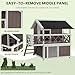 PeacefulHues Insulated Outdoor Cat House with Balcony, 2-Story Wooden Cat Shelter with PVC Door, All-Weather Feral Cat House, Easy to Clean & Assemble