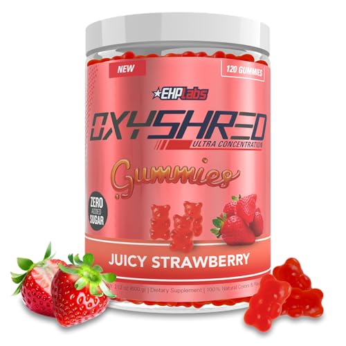 EHP Labs OxyShred Gummies - Pre Workout Gummies & Energy Chews with 100mg Caffeine, L-Carnitine for...