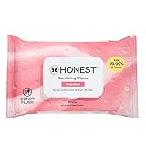 The Honest Company Grapefruit Grove Sanitizing Wipes, Kills 99.99% of Germs, Safe for All Hands, Antibacterial, Dermatologist Tested, 50 Count
