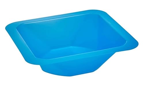 Barcos de pesaje cuadrados grandes con fondo plano, capacidad de 9.5 fl oz, poliestireno, azul, paquete de 500
