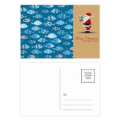 Cartes postales poissons abstraits Noël lot de 20 correspondance originale
