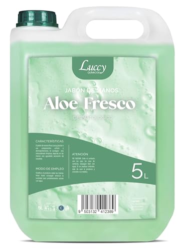 Jabón de Manos Líquido Aloe Fresco 5L | Apto para Pieles Sensibles | Dermatológicamente Testado | Jabón Manos para Uso Profesional