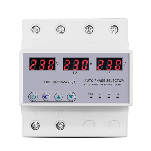 Voltmètre sélecteur triphasé 3P+N pour stopper les surtensions sur disjoncteur 100A