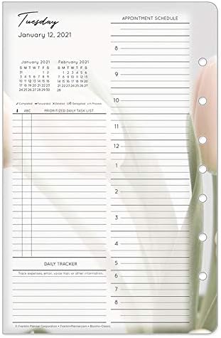 FranklinCovey - Classic Blooms Two Page Per Day Ring-Bound Planner - Jan 2021 - Dec 2021
