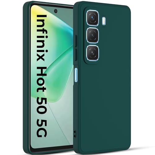 Image of A rtistque Back Cover Case for Infinix Hot 50 5G with Camera Protection | Shockproof TPU | Stylish Protective Design | Slim Fit | Ultra Matte | Infinix Hot 50 5g Back Cover - Green