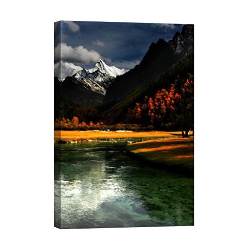 Tableau canvas nature luminescent grand format 80x120 cm