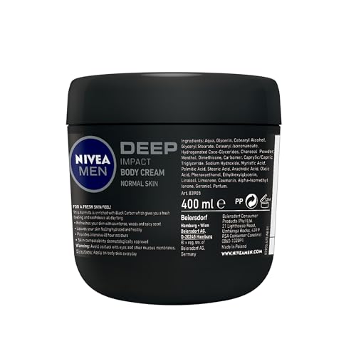 Nivea Men Body Cream Deep Impact Normal Skin 13.5oz 48h Moisture - Image 2