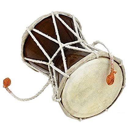 Aone India Damaru Indian Folk Percussion Musical Instrument 4.75 Inches