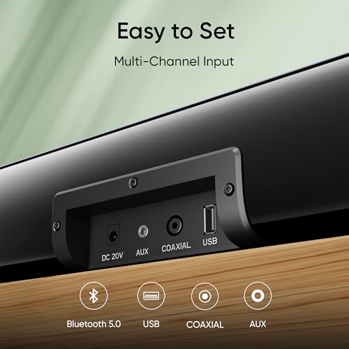 Image of Mivi Fort Q60 Soundbar- 60W Surround Sound, 2.2 Channel soundbar with 2 in-Built subwoofers, Multiple EQ and Input Modes, Remote Accessibility, Bluetooth v5.0, Made in India Sound bar for TV