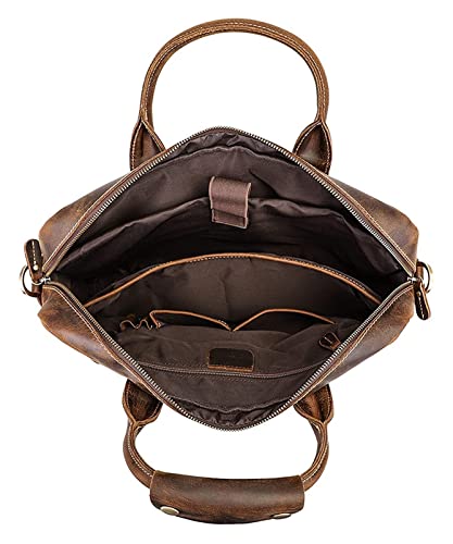 Leather 15.6" Laptop Portfolio Office Business Briefcase rk Shoulder Handbags Cross-Body Messenger Tote Bag4
