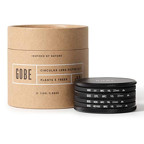 Gobe - Kit de Filtros para Objetivo 37 mm UV, Polarizado Circular (CPL), ND8, ND1000 (2Peak)