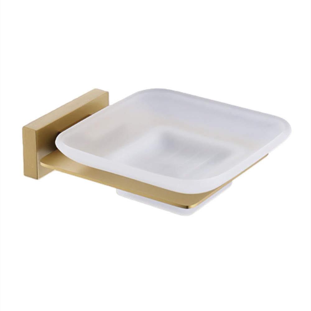 Brushed Gold Bathroom Accessories Set Toilet Brush Holder Toilet Paper Holder Towel Bar Rail Rack Hanger Hook Soap Dish Hardware,SOAP DISH B